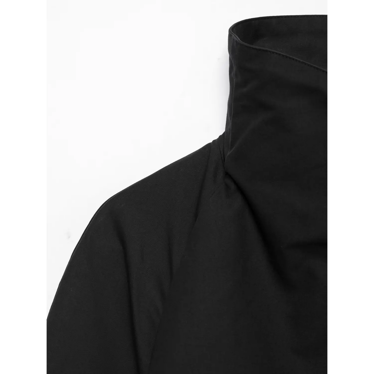 Drape Collar Asymmetric Cropped Trench Jacket