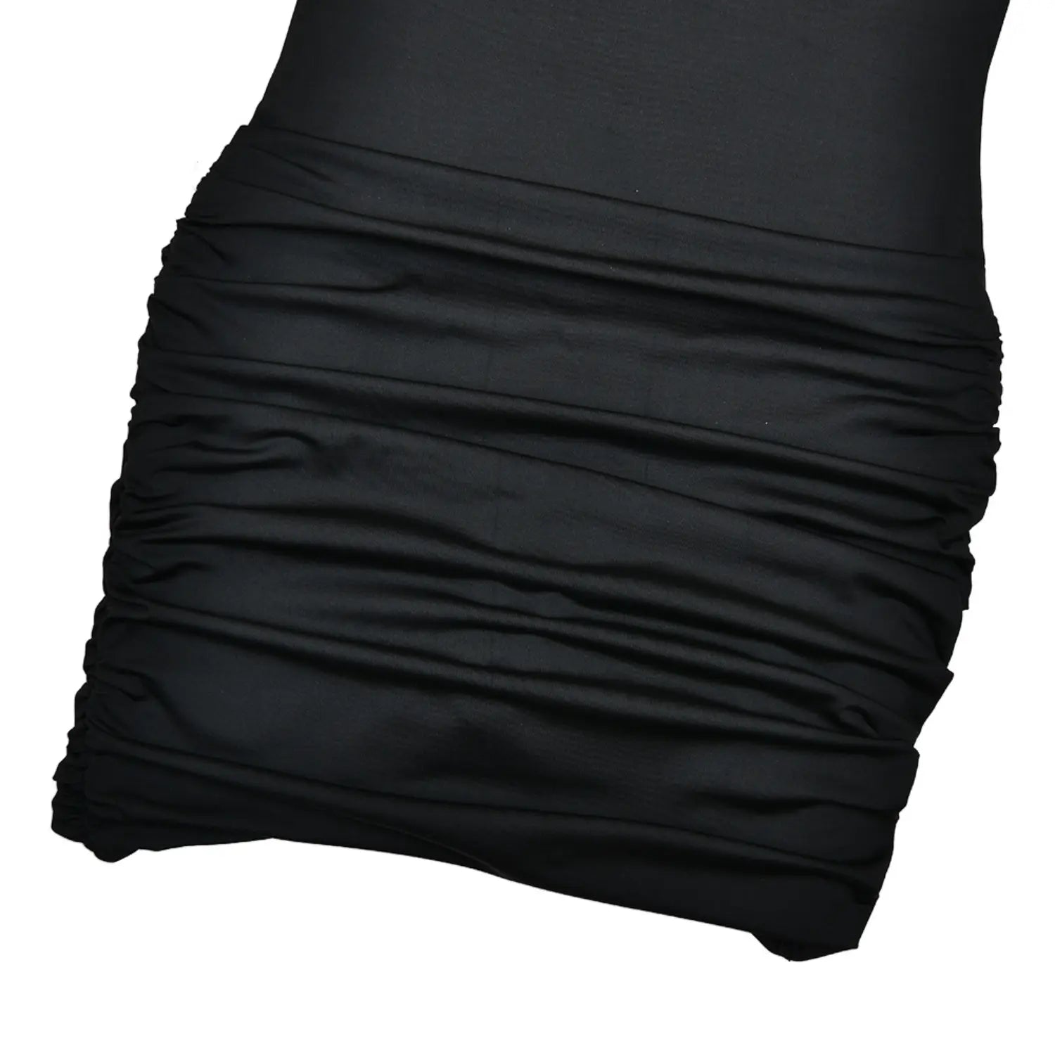 Polo Collar Half‑Zip Short Sleeve Wrap Ruched Bodysuit Mini Dress