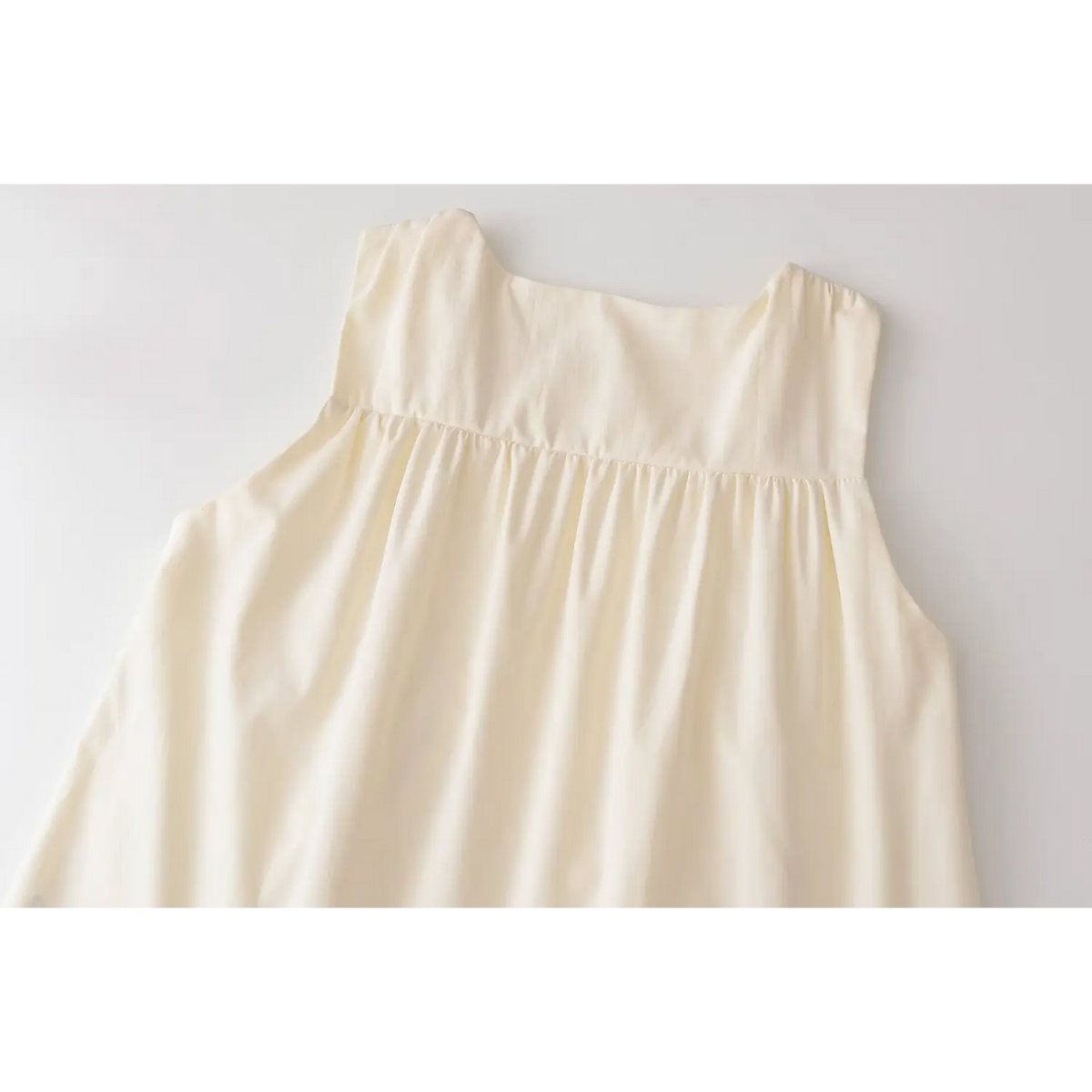 Close-up of back neckline shirring
