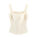 Full front view of cream knit cami top