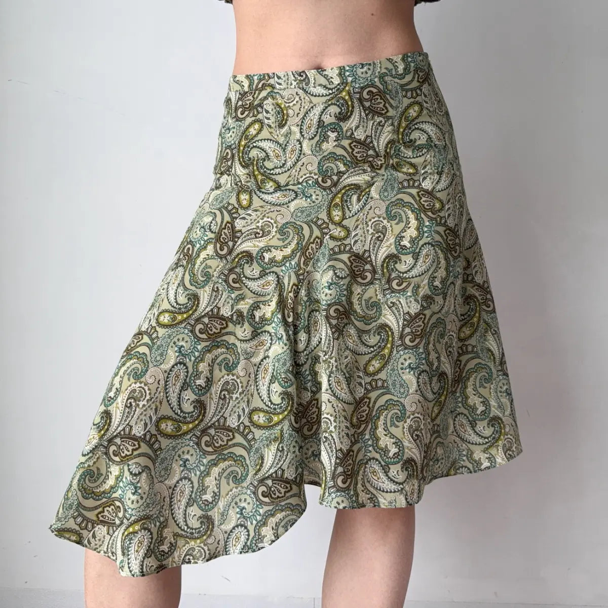 Paisley print skirt, full front view