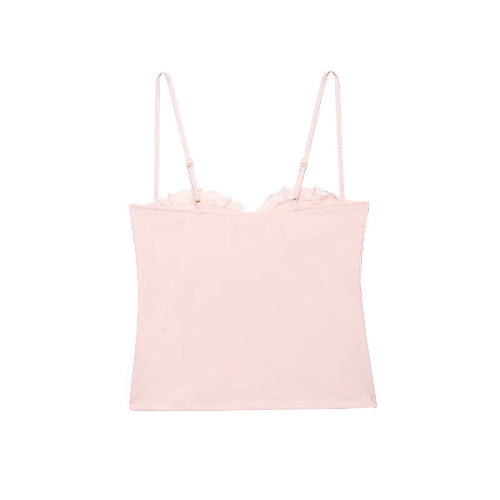 Back studio shot of pink corset cami tank