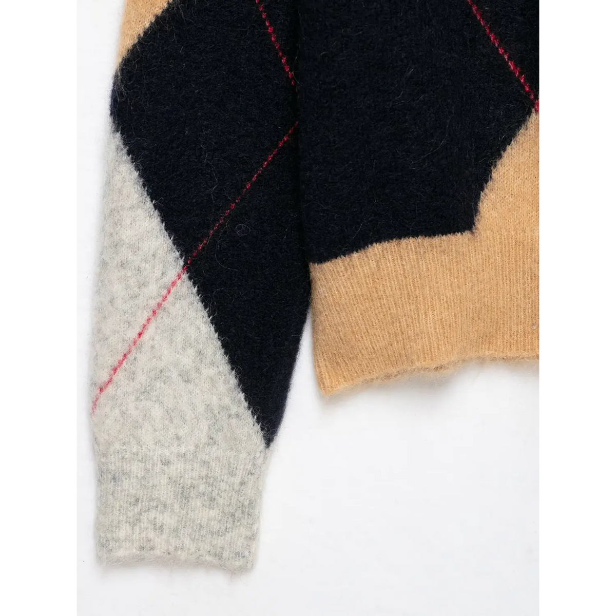 Close-up of ribbed cuff and hem detail