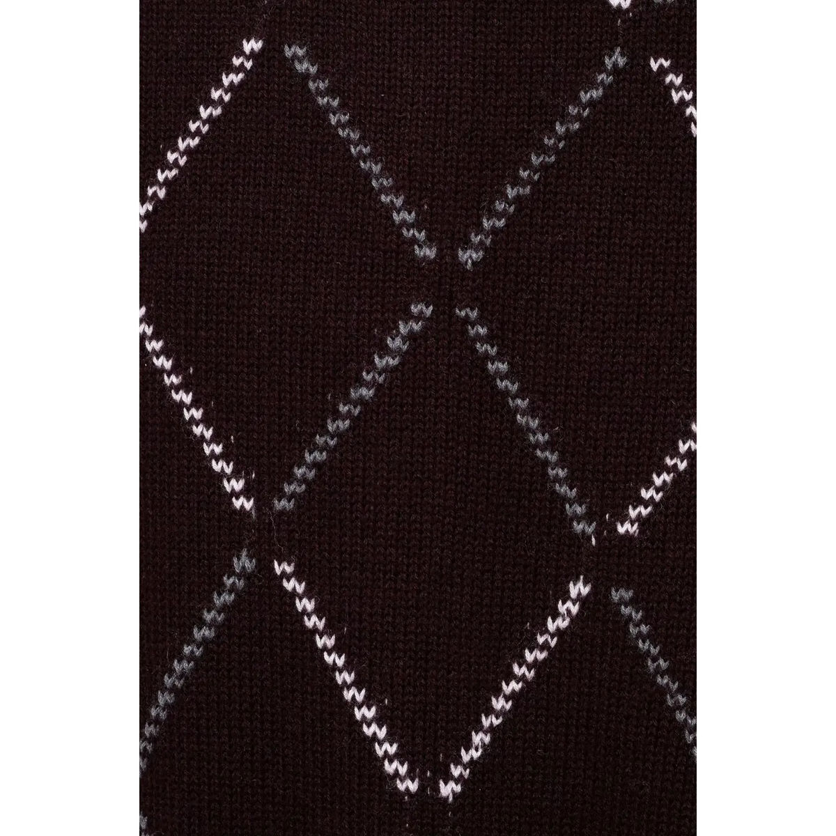 Close-up of argyle diamond knit texture