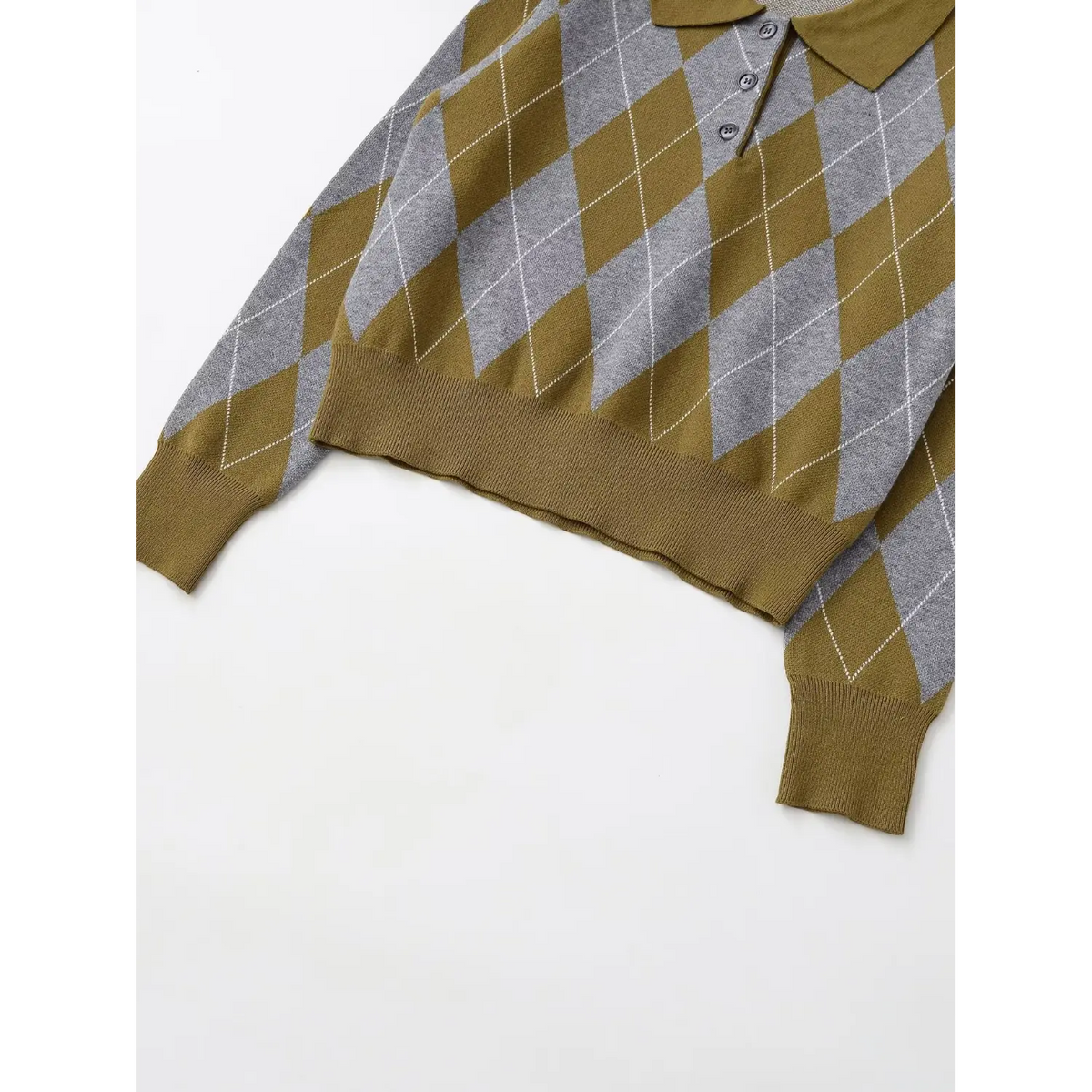 Close-up of ribbed hem and cuffs
