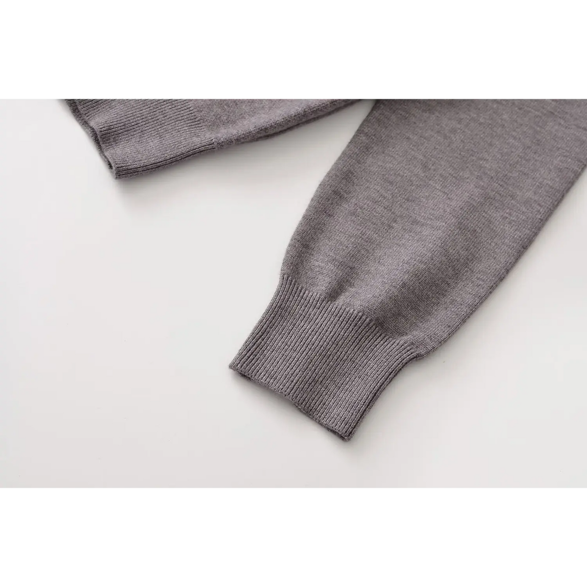 Close-up of ribbed cuff on long sleeve