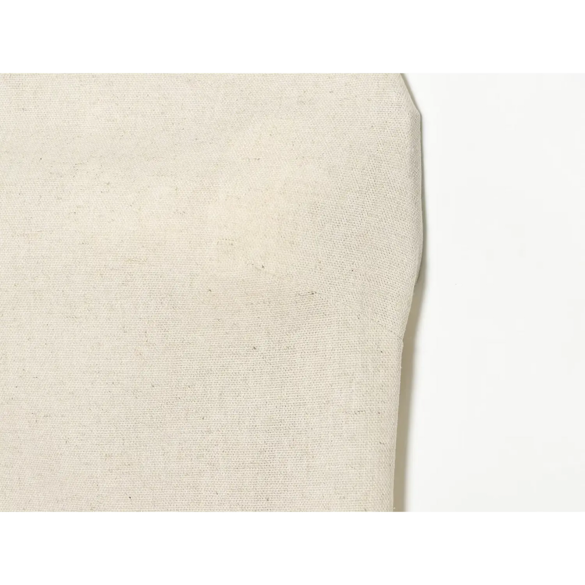 Close-up of side seam and linen blend fabric texture