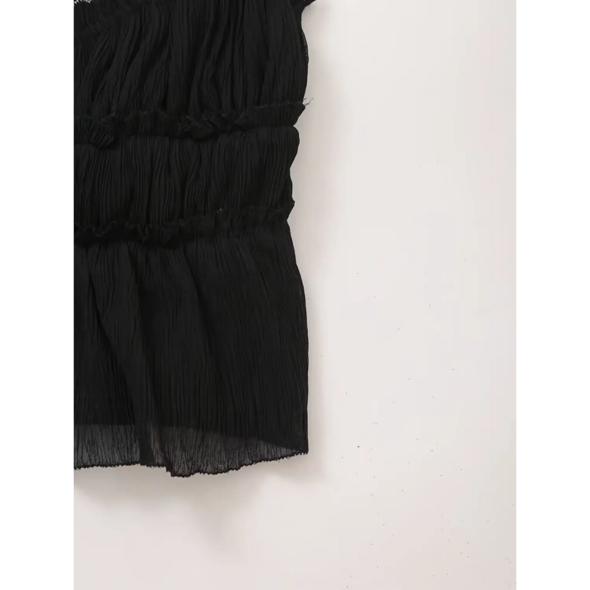 Close-up of side hem and lining