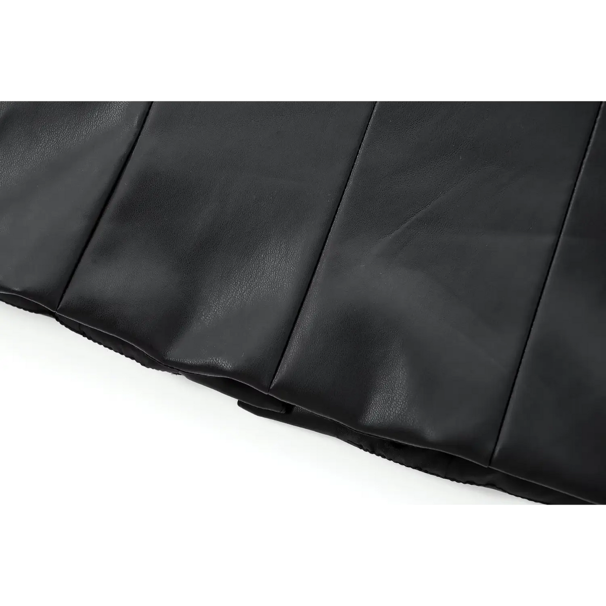 Close-up of cropped hem edge and lining