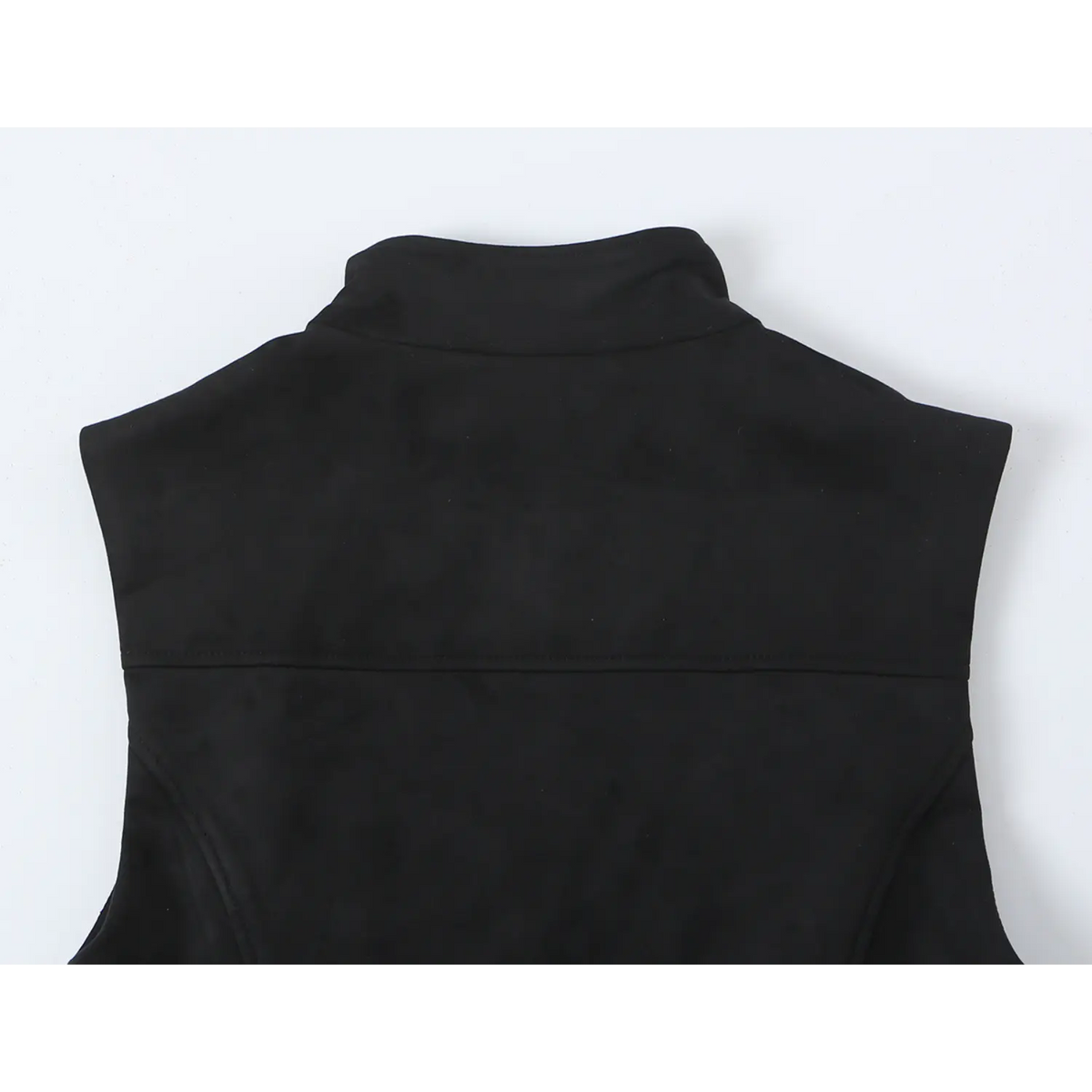 Close-up of back stand collar and yoke seam