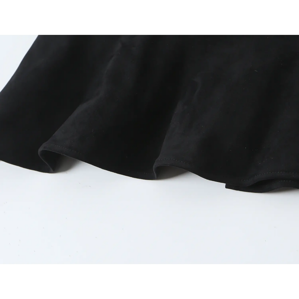 Close-up of ruffle hem edge stitching