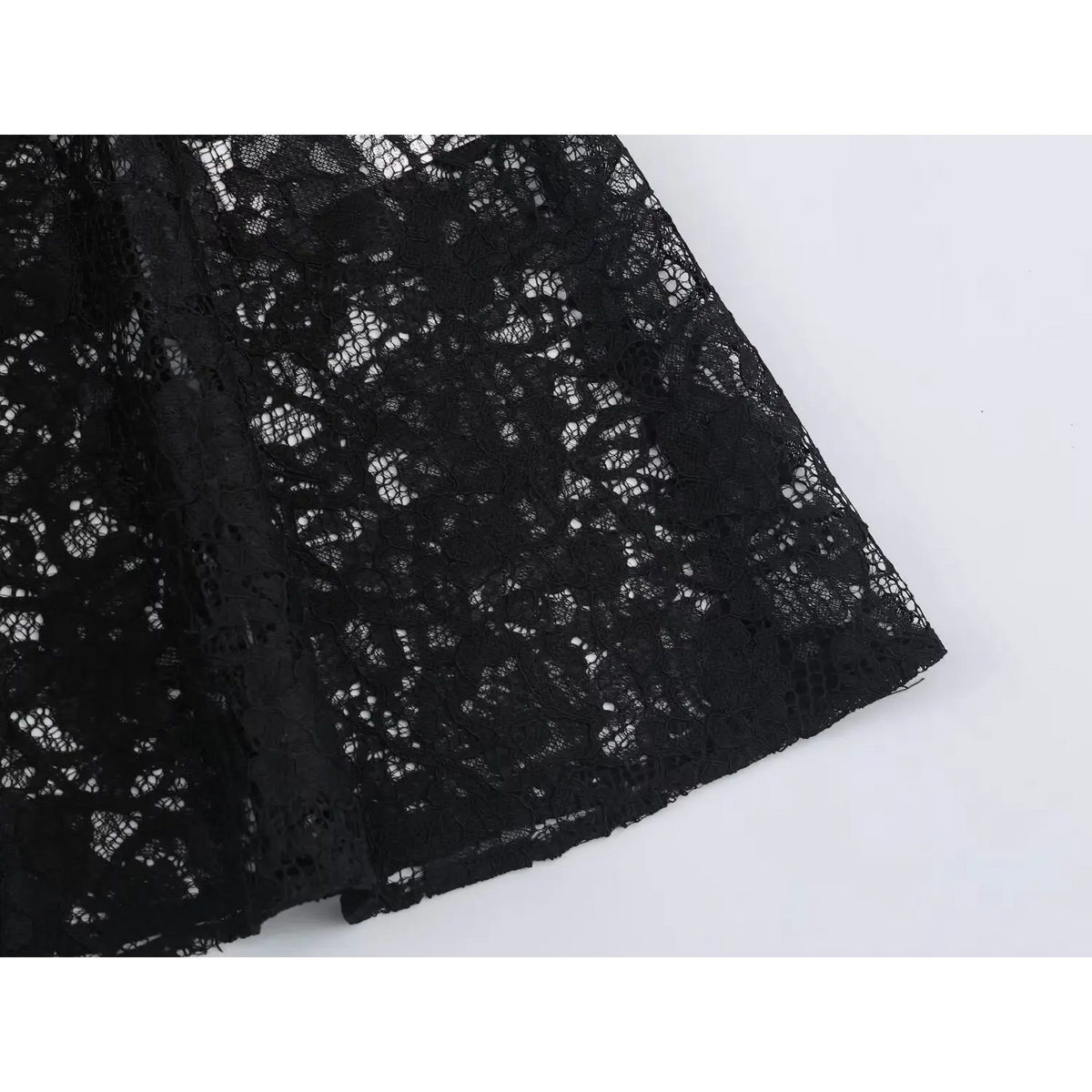 Close-up of lace hem edge