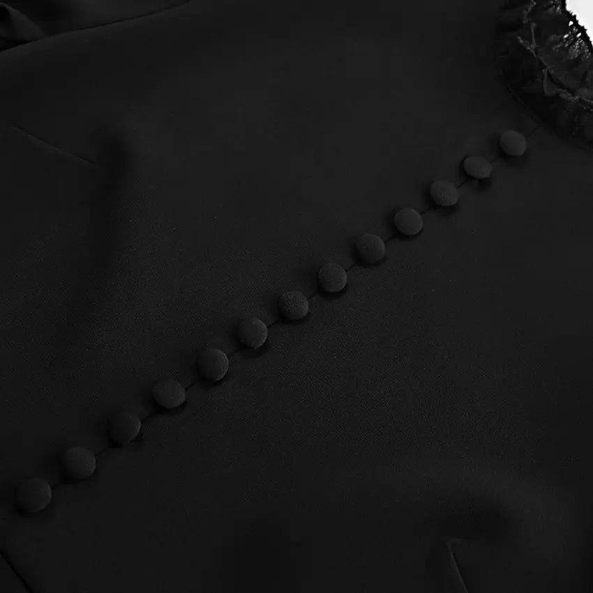 Close-up of vertical decorative buttons