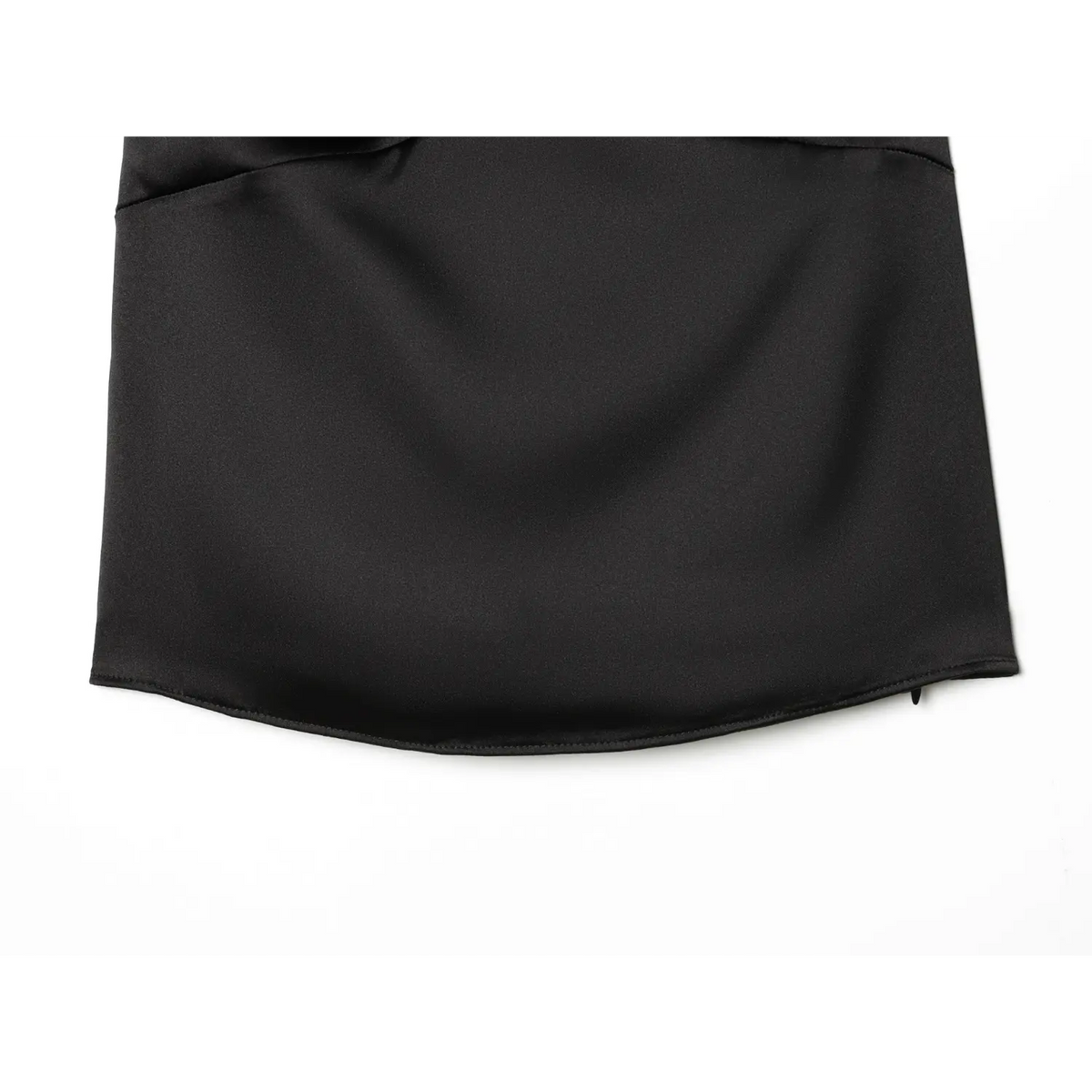 Close-up of satin hem finish