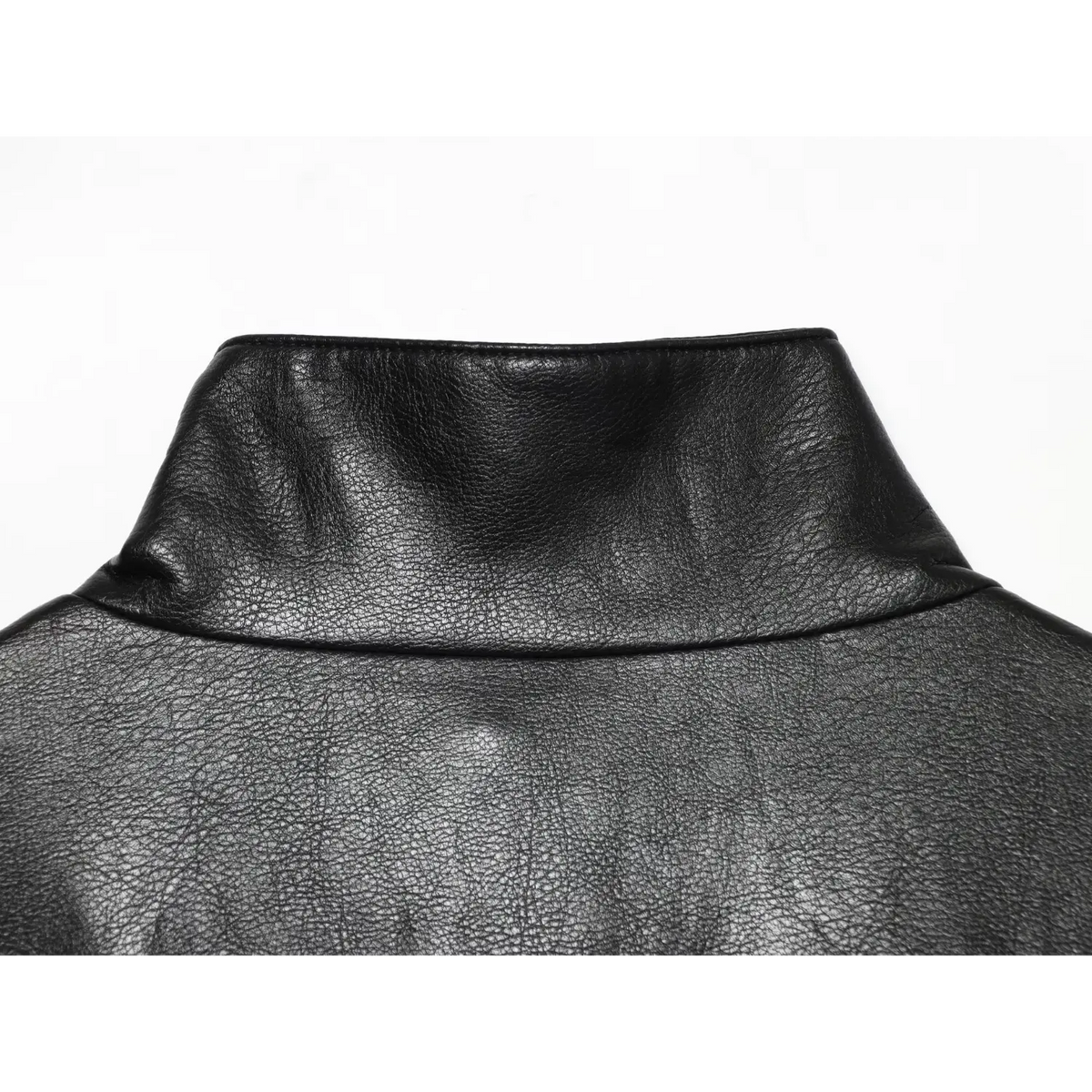 Close-up of back stand collar stitching