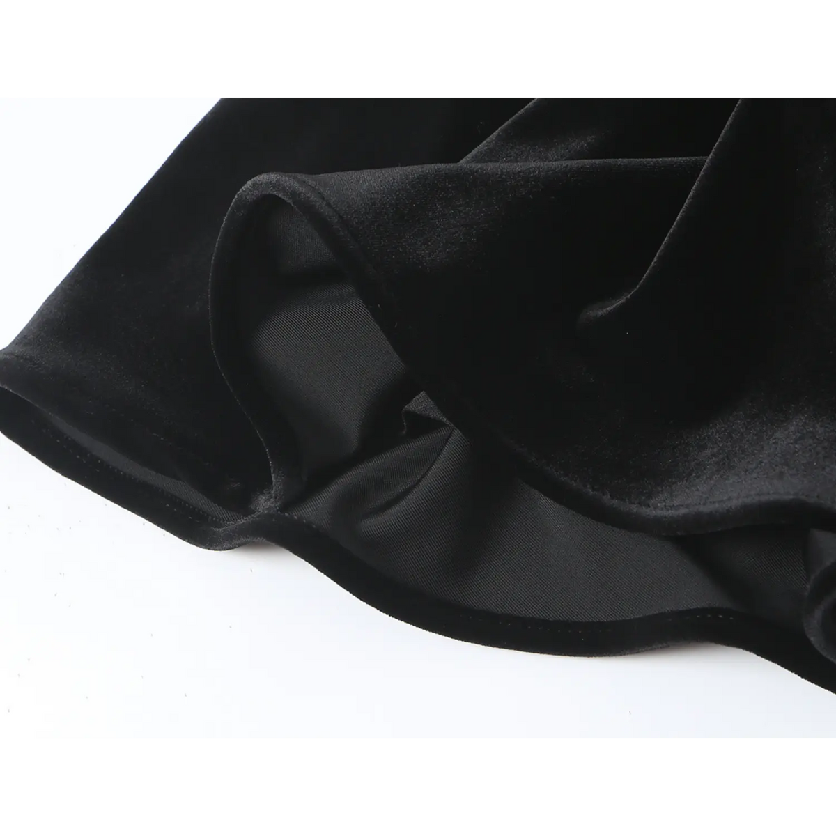 Close-up of skirt lining and hem edge