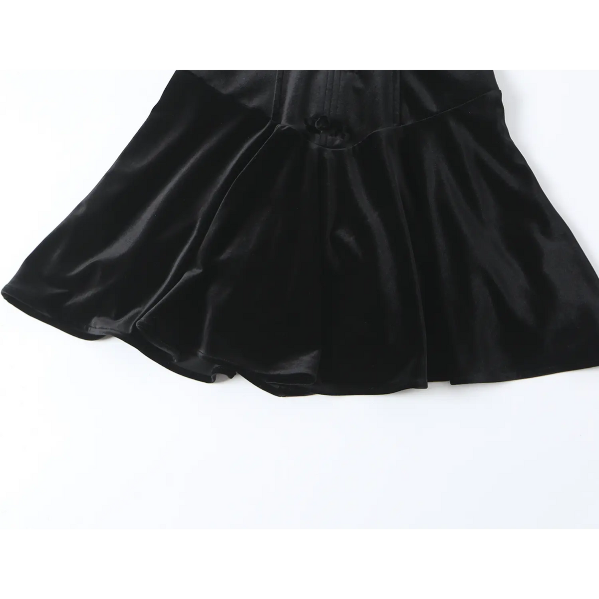 Close-up of flared ruffled mini skirt