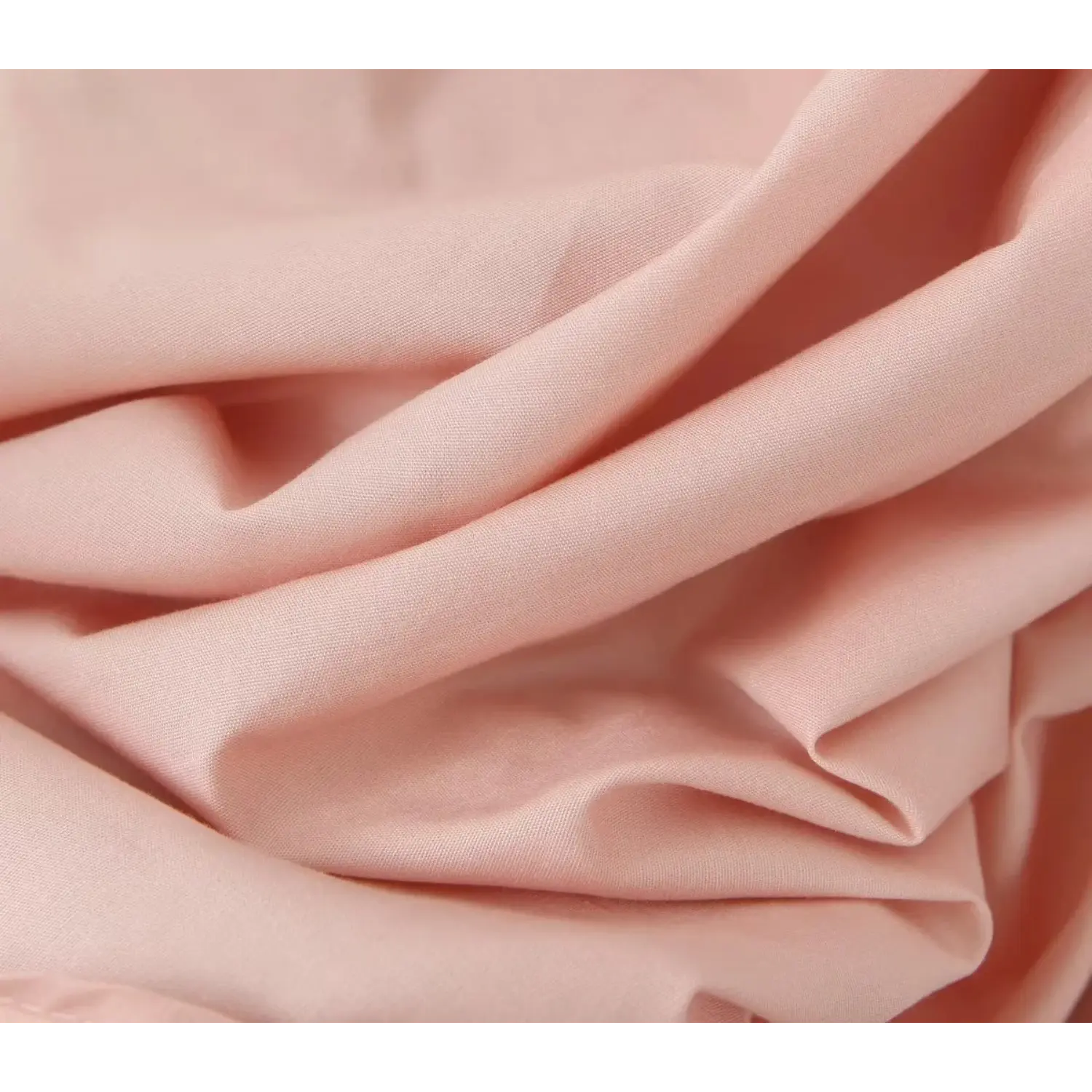 Macro fabric texture shot, soft blush pink woven material, natural fabric folds, matte smooth surface