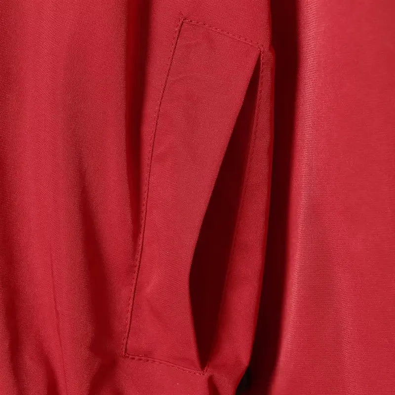 Side patch pocket interior closeup, fully lined pocket bag, clean finished edge stitching