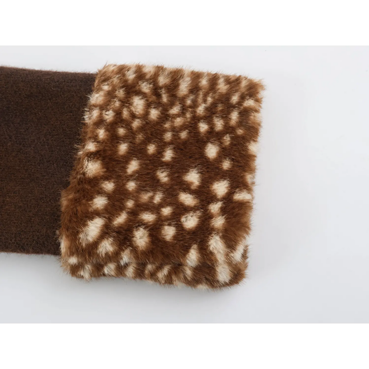 Close-up of faux fur turn-back cuff