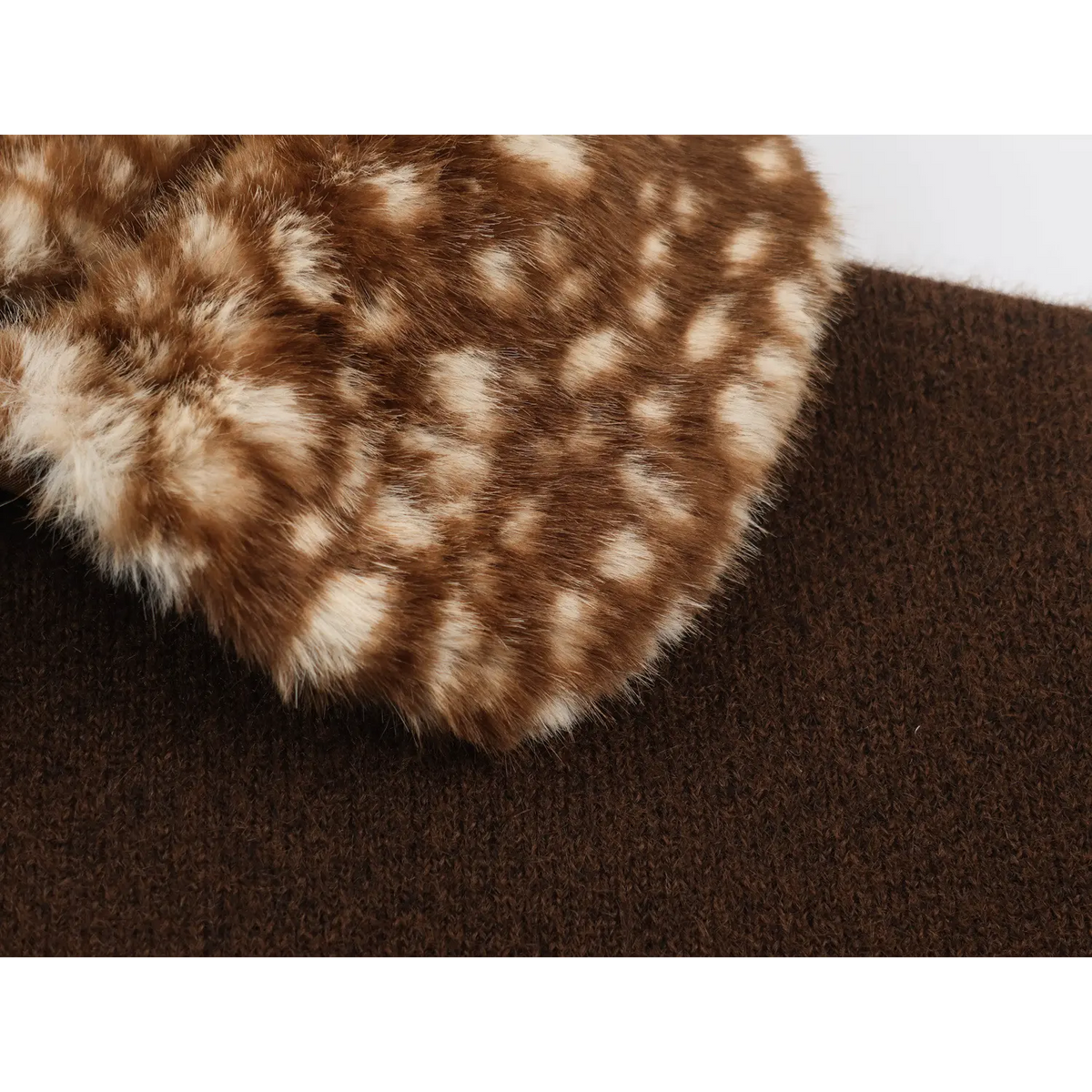 Close-up of deer spot faux fur texture