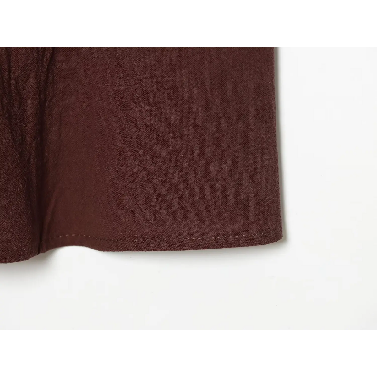 Close-up of bottom hem stitching