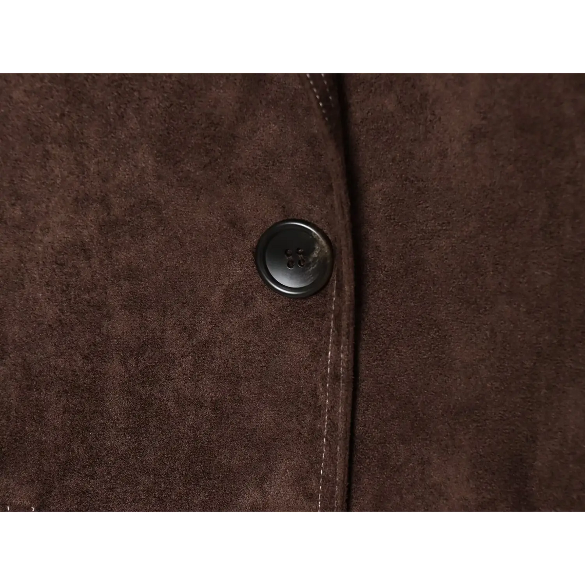 Close-up of black front button detail