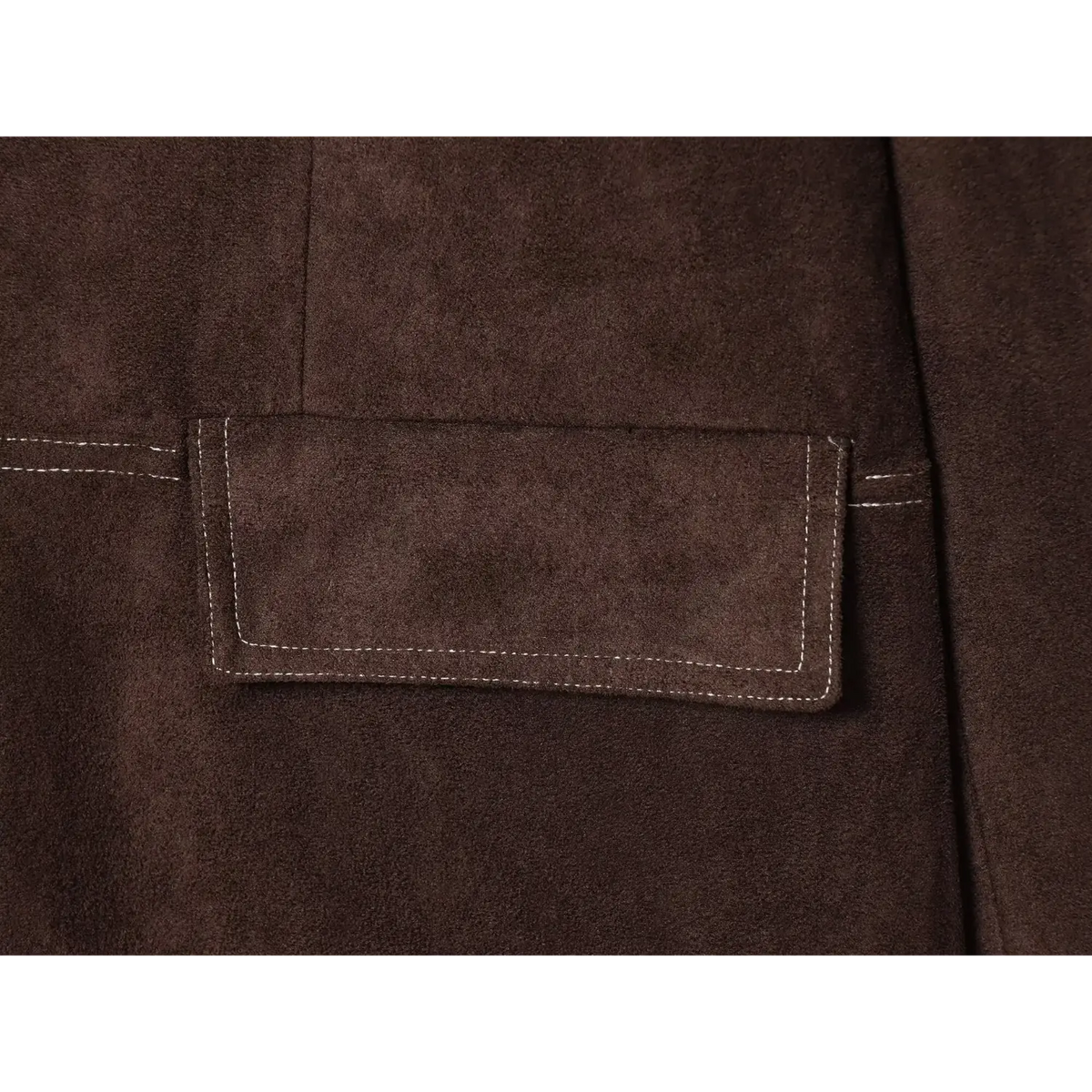 Close-up of flap pocket topstitch detail