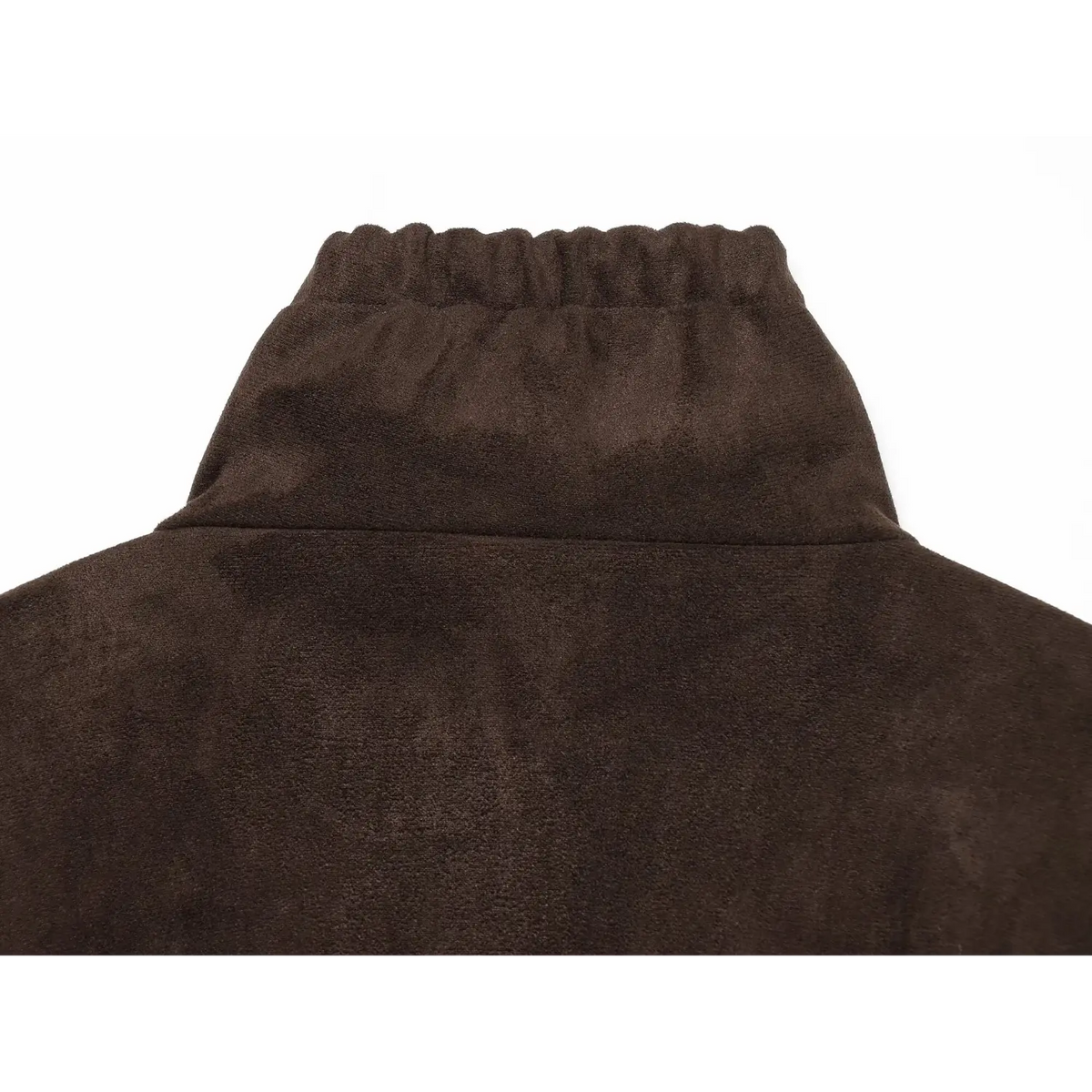 Close-up of back elasticated stand collar