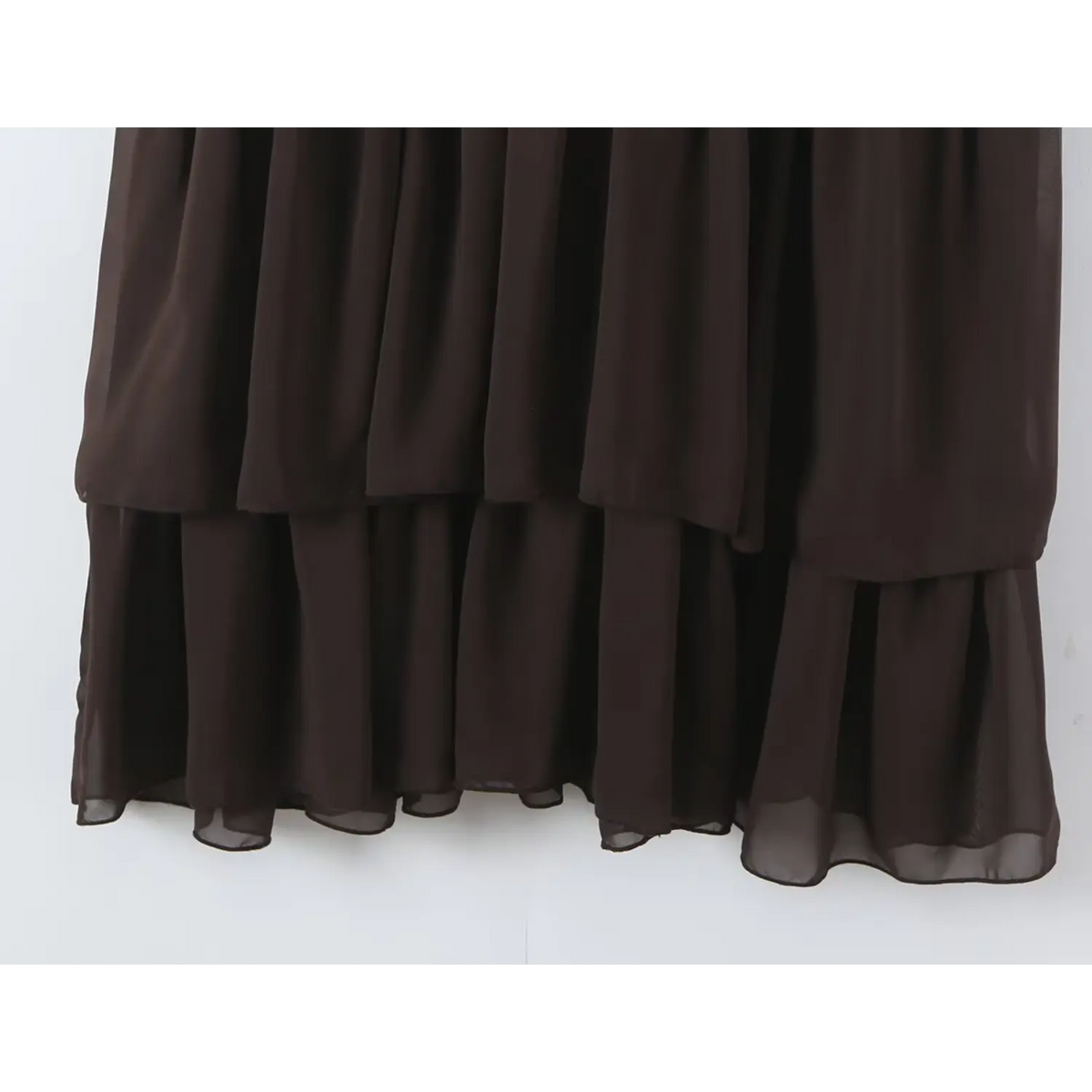 Close-up of tiered ruffle hem