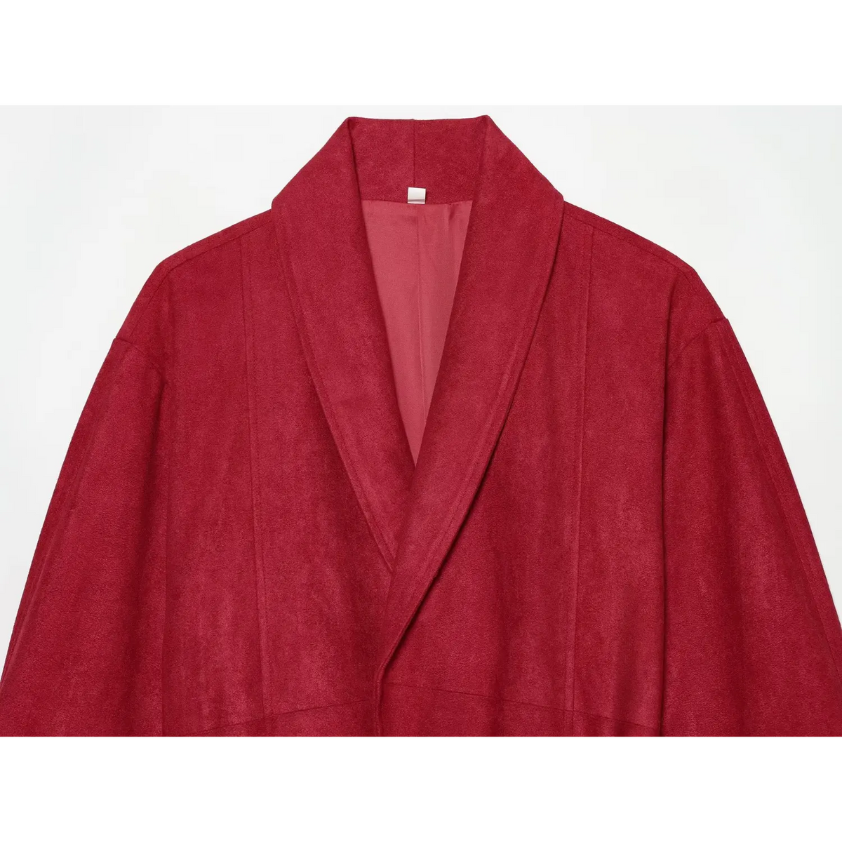 Close-up of shawl collar and satin lining