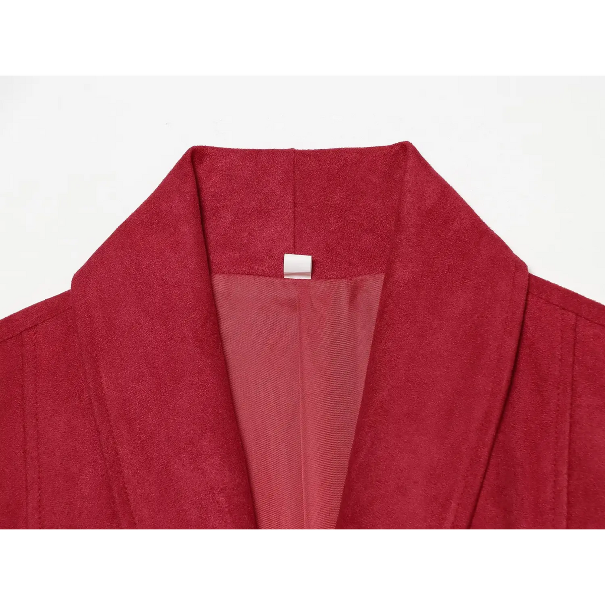 Close-up of inner neckline and brand label