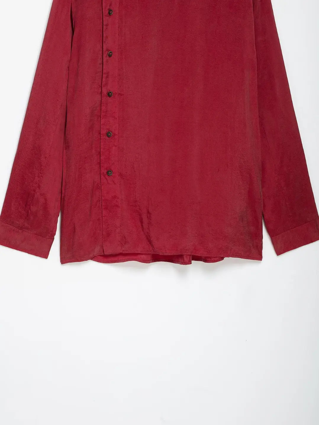 Flat lay of blouse body and hem
