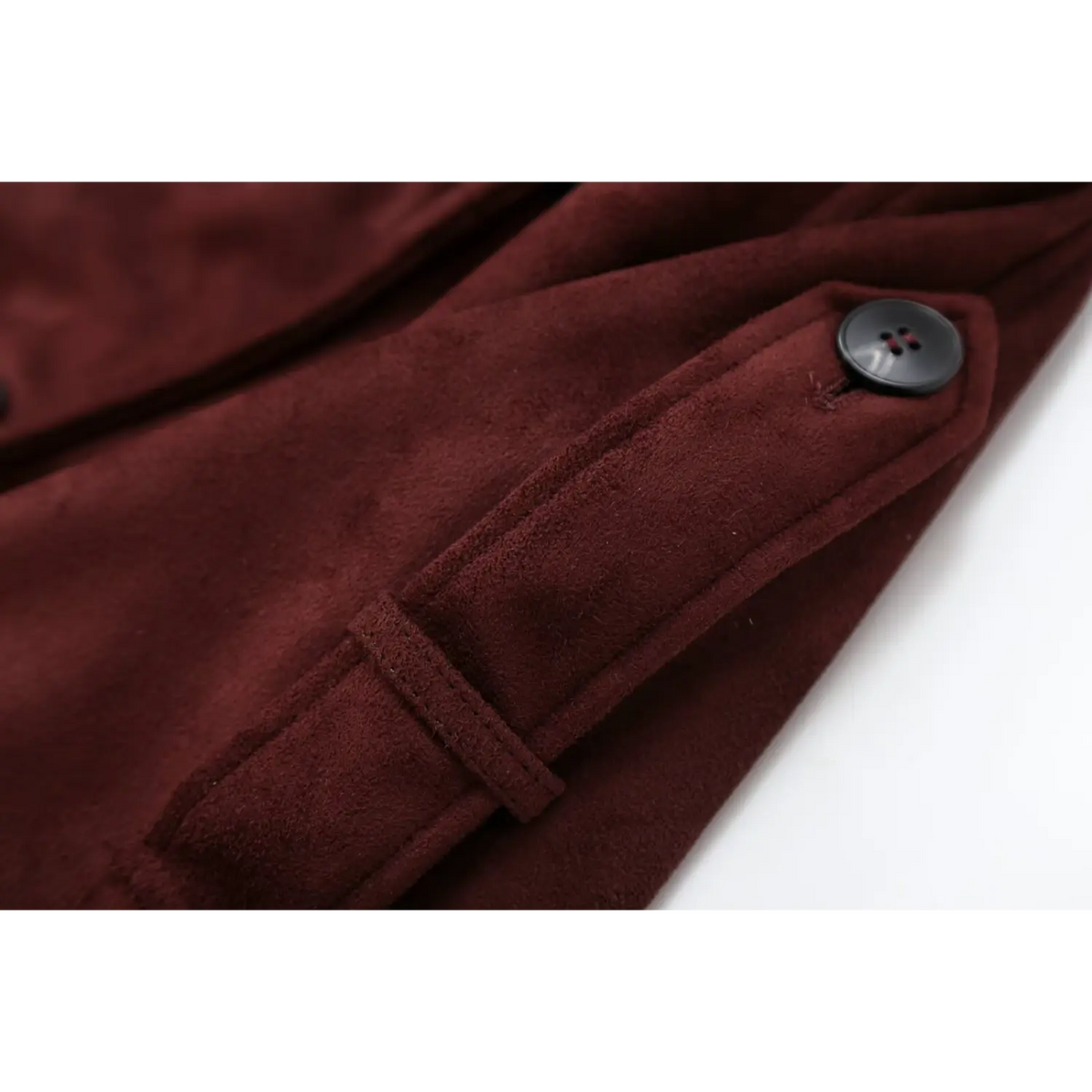 Close-up of cuff strap and button