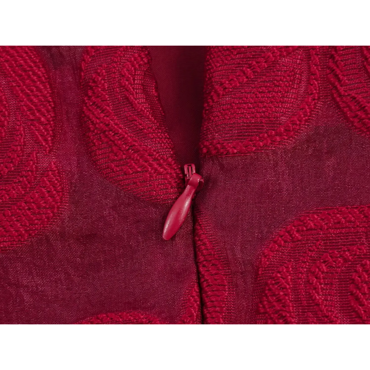 Partial close‑up of hidden side zipper