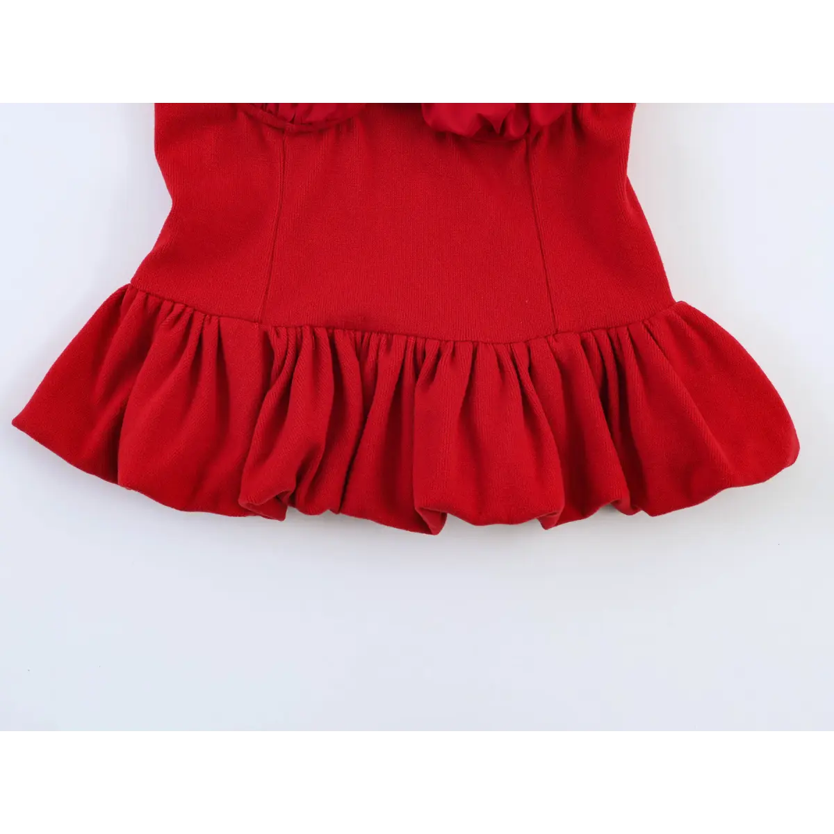 Neat gathering seam around double padded ruched bust cups