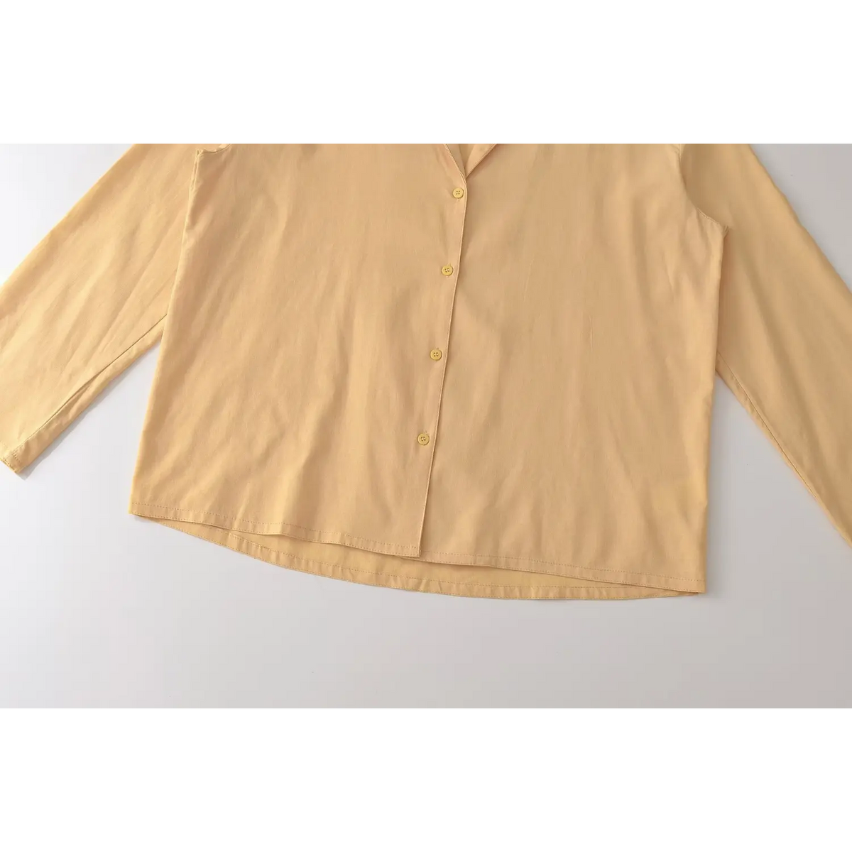 Close-up of shirt body and button placket