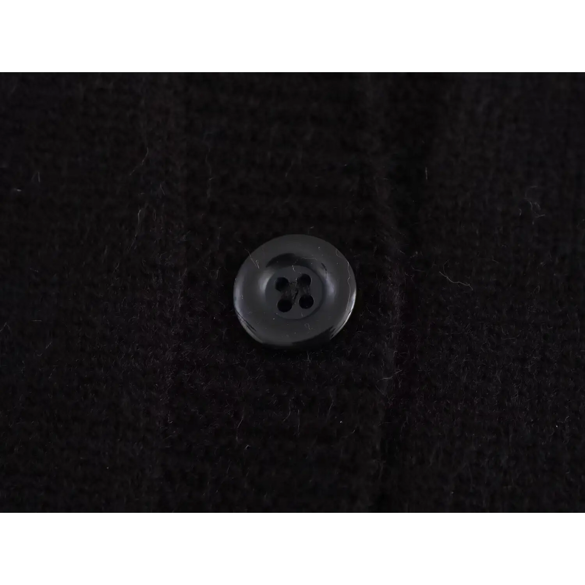 Close-up of black four-hole button