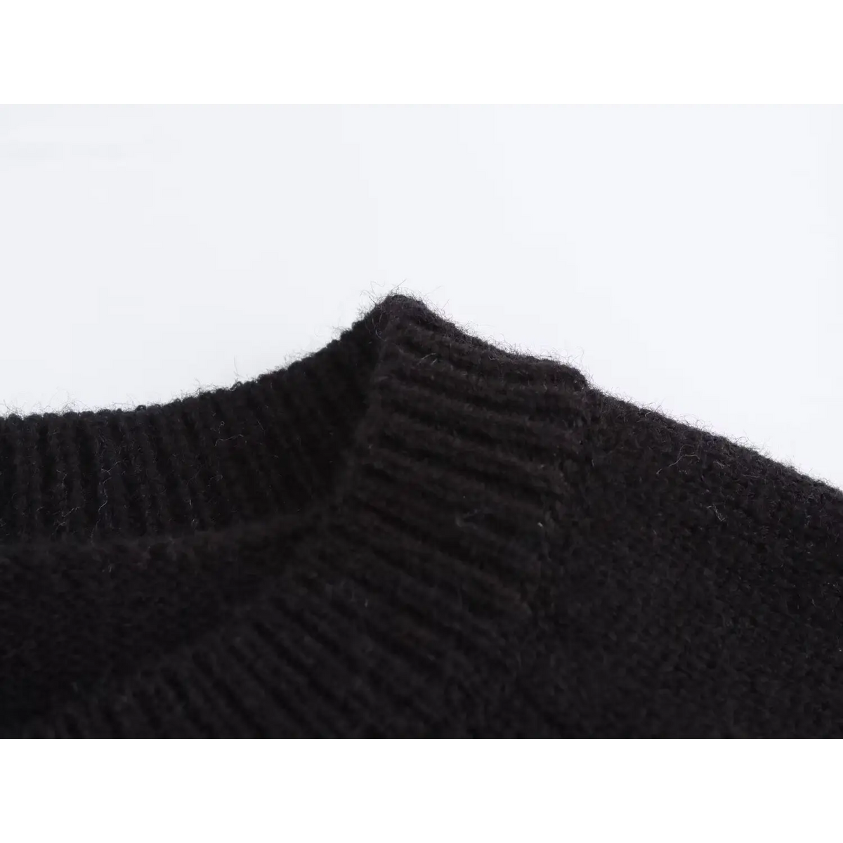 Close-up of ribbed knit trim