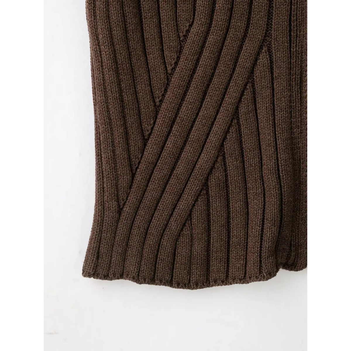 Close-up of vertical ribbed knit texture