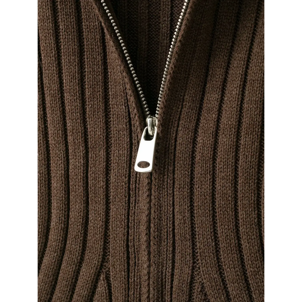 Close-up of metal teeth zipper