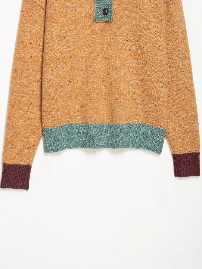 Flat lay of sweater body and hem