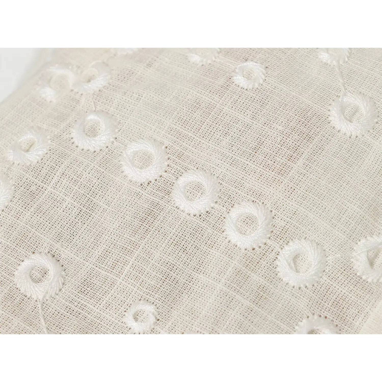 Back collar shoulder seam macro close-up, sleeveless raglan dividing stitching even cutout embroidery plain back craft shot