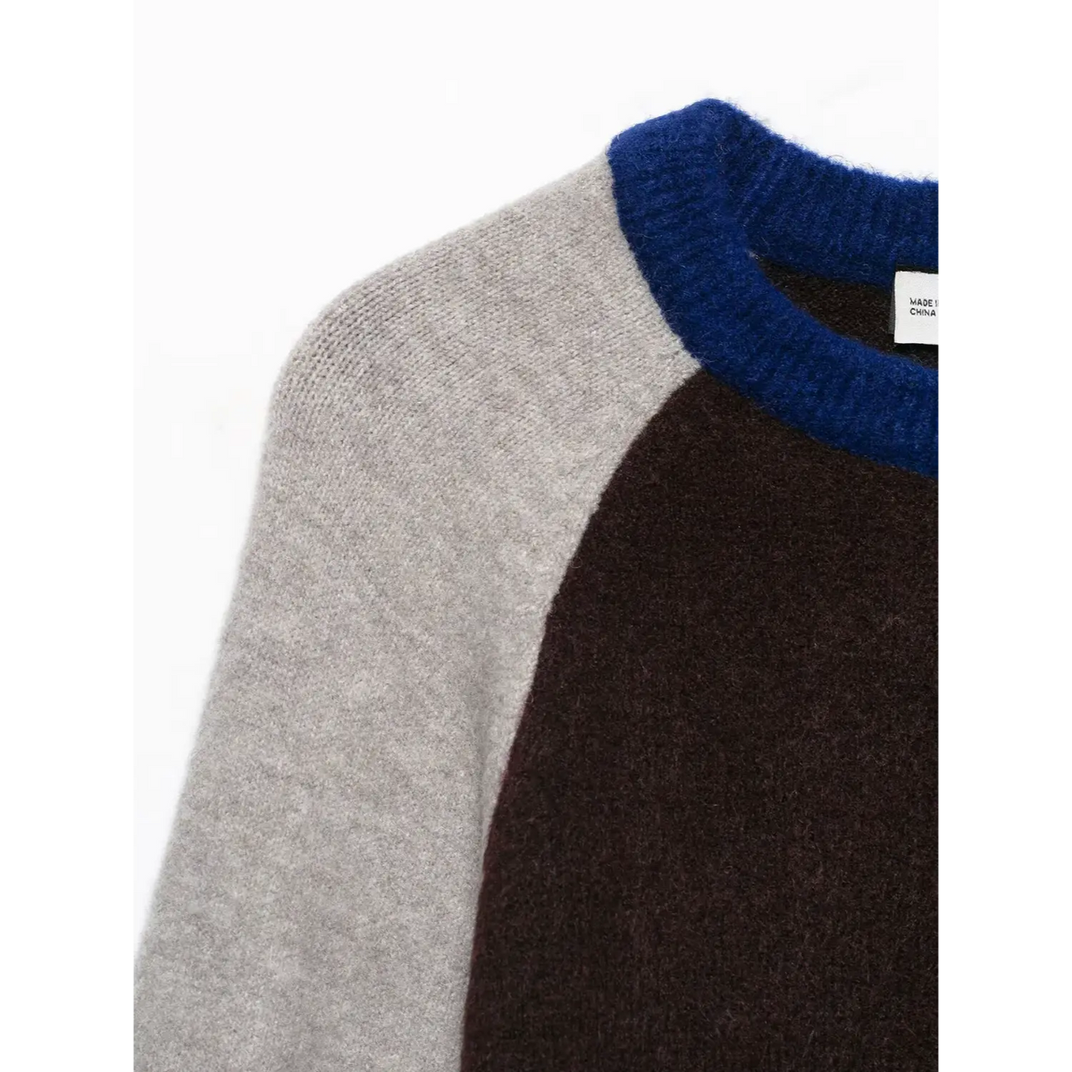 Close-up of raglan shoulder seam