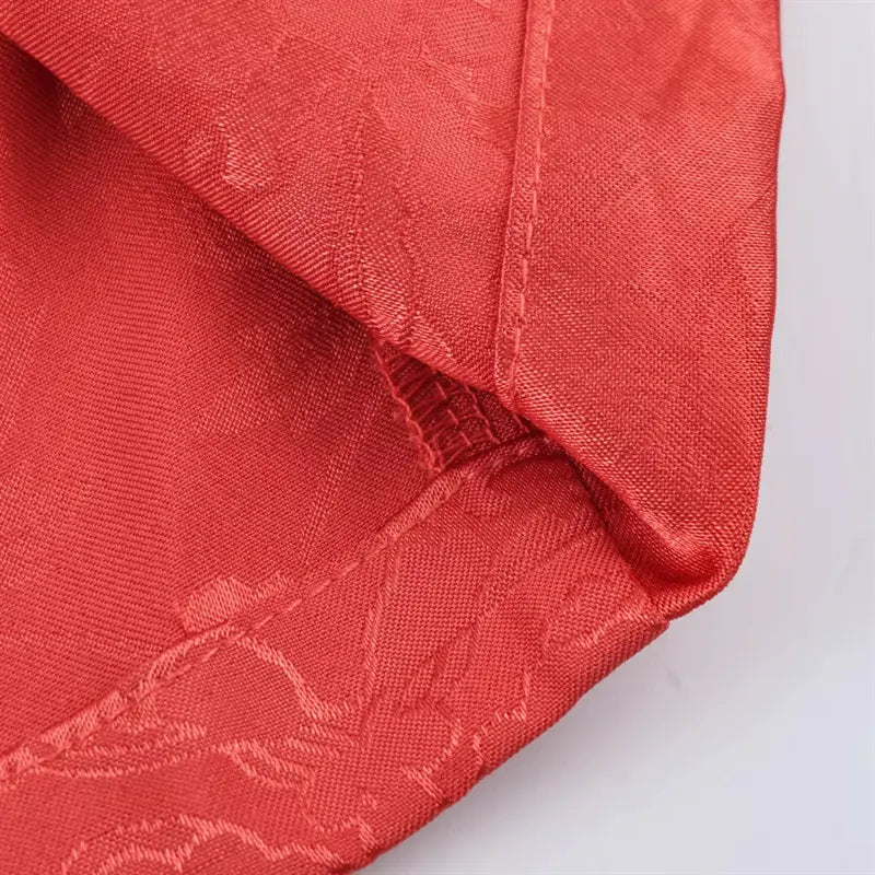 Bottom hem corner macro shot, durable welt stitching construction for loose long outerwear