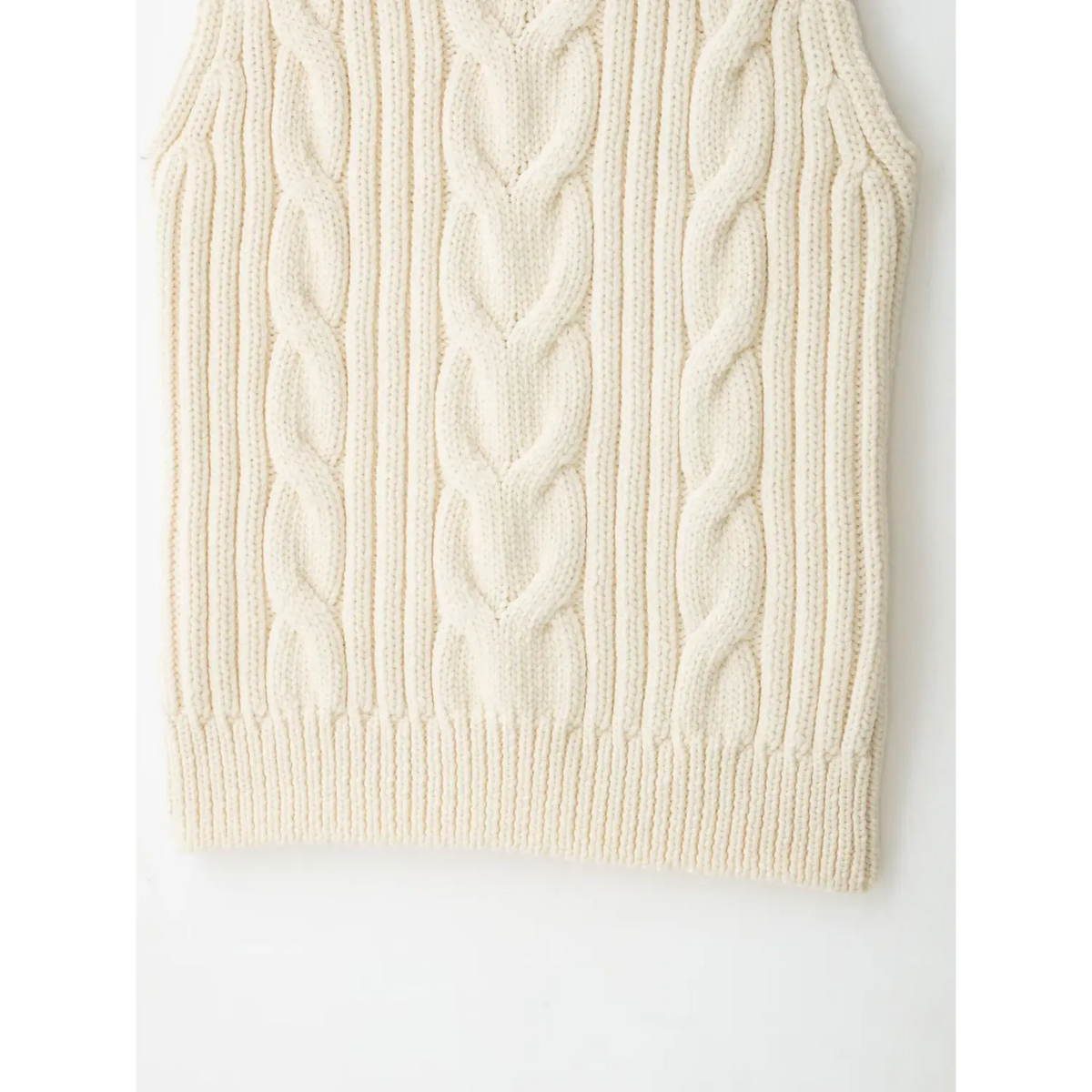 Close-up of ribbed bottom hem