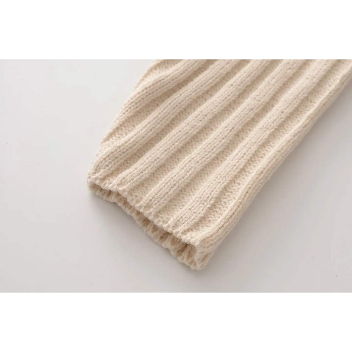 Close-up of ribbed sweater cuff