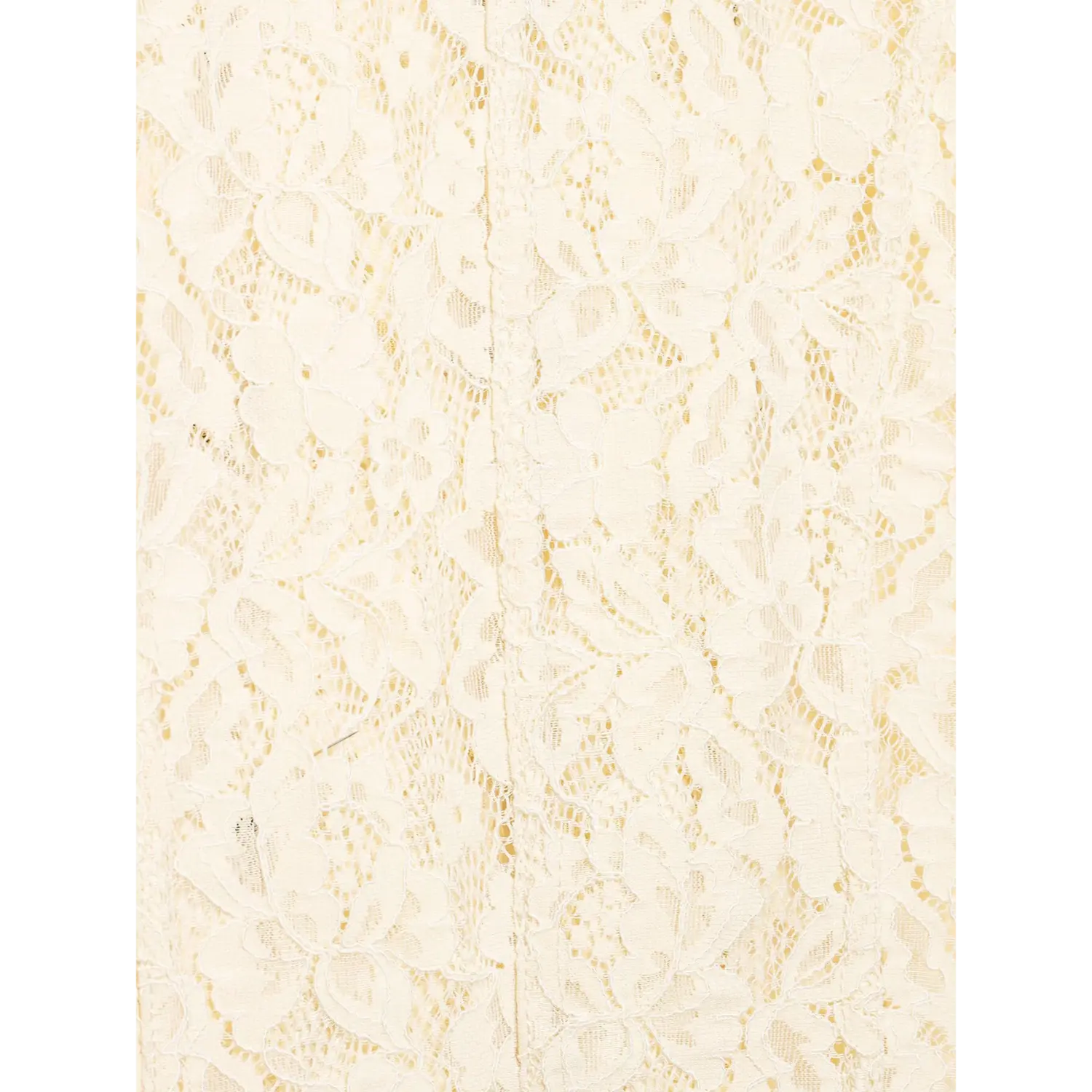 Macro close‑up of back floral lace fabric for cream cropped lace jacket, intricate flower lace pattern