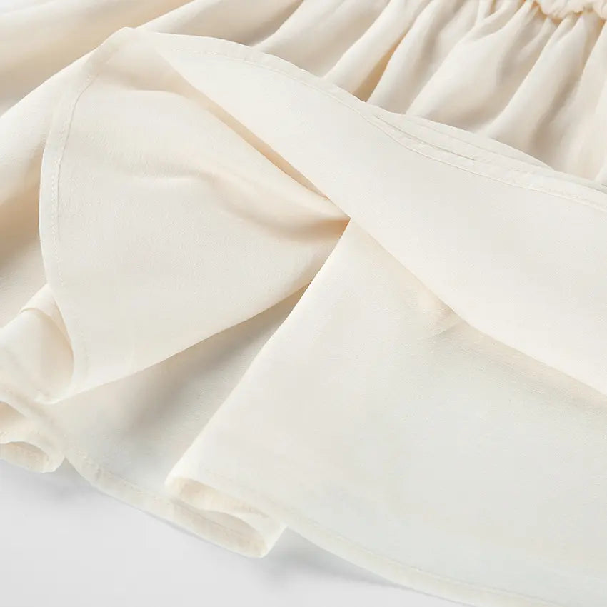 Close-up of double layer chiffon skirt hem