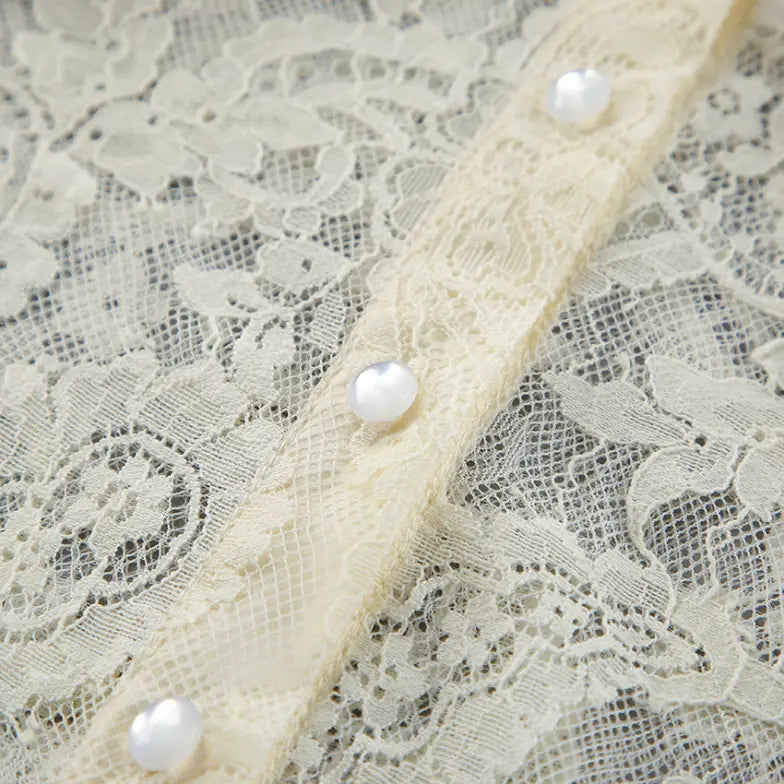 Macro close-up of pearl buttons